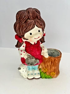 Ceramic planter Freckle face tomato girl Gentle Treasures 1977 Japan dog - Picture 1 of 9