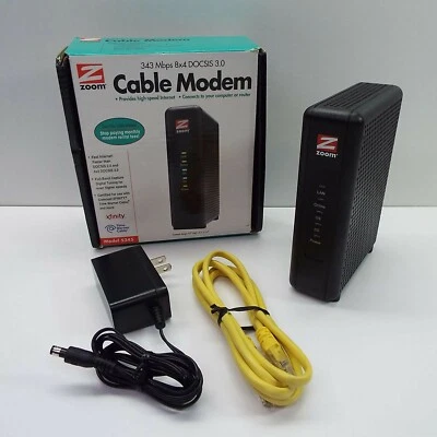 Zoom Cable Modem 8x4 DOCSIS 3.0 Model 5345 XFINITY 343 Mbps 5345-00-03 (C2500) - Image 1 of 4