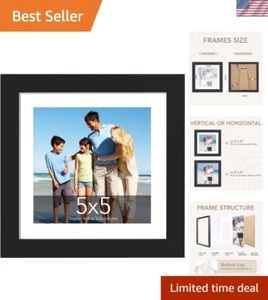 Durable 5x5 Picture Frame Set for Personalized Display - Safe Plexiglass Cover - Picture 1 of 10