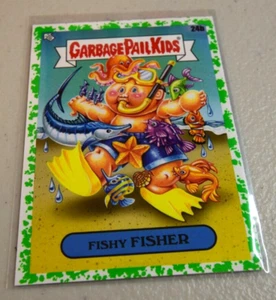 2021 Topps Garbage Pail Kids Go on Vacation #24b Fishy Fisher GREEN Parallel - Picture 1 of 2