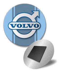Volvo Emblem Aluminum Round Fridge Magnet - 14 Colors - Picture 1 of 16