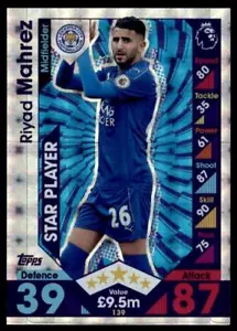 Match Attax 2016-2017 Riyad Mahrez Leicester City Star Player No. 139 - Picture 1 of 2