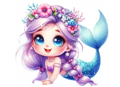 Essbar Meerjungfrau Meer Tortenaufleger Torte  Geburtstag Zuckermasse + TEXT - Bild 1 von 4