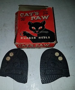 VINTAGE PAAR KATZENPFOTE ORTHOPÄDISCHE SCHWARZE GUMMI-ABSATZ GRÖSSE 5 BLK-NM DAMEN - Bild 1 von 2