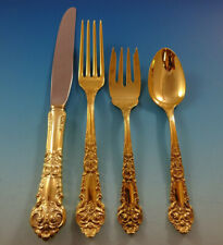 French Renaissance Gold by Reed & Barton Sterling Silver Flatware Set 48 Pcs