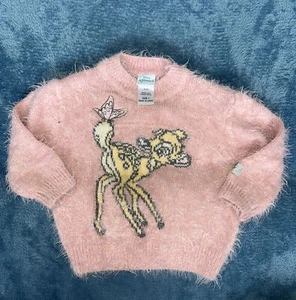 DISNEY girls Jumper. AS NEW sz 1 BAMBI so Cute - Picture 1 of 5