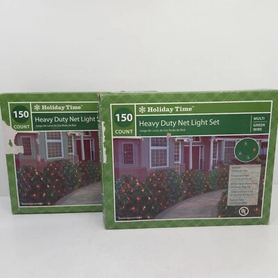 Holiday Time - 150 Multicolor Net Mini Lights Green Wire 4 x 5 ft Area (2 Sets) - Image 1 of 4
