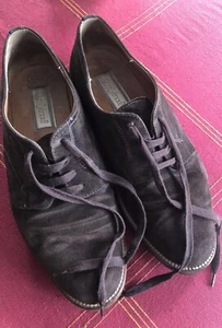 Gianni Versace Lace Up Derby Shoes Brown Suede Leather Mens Size 8, Lightly Used - Picture 1 of 6