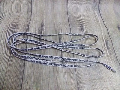 JIMMY CHOO SCHNÜRSCHUHE THROURS WEISS SCHWARZ HERREN DAMEN PAAR 120 CM STIEFEL LOGO