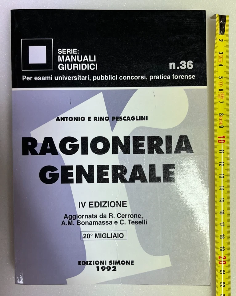 LIBRO Ragioneria generale - Pescaglini - ed Simone 1992 - Immagine 1 di 1