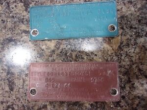 1960 chevy Impala 2 door sport coup cowl tag