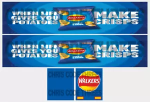 Code 3 selbstklebender Vinyl-Anhängeraufkleber - Walkers Chips - 1/50 1/76 1/148 1/87 1/64 - Bild 1 von 1