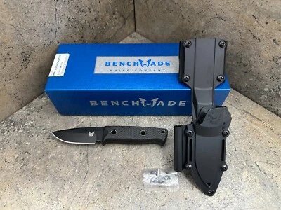 Cuchillo mini Bushcrafter hecho en banco 165BK mango de fibra de carbono Foto 1 de 4