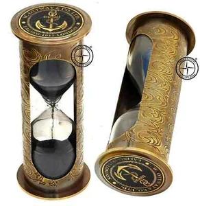 4 '' Antique Brass Hourglass Nautical Maritime Ship Decorative Hourglass Clock - Picture 1 of 6