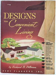 Designs For Convenient Living Richard Pollman Home Planners Plans Vintage 1947 - Imagen 1 de 15