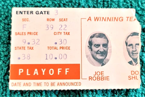 1972 AFC PLAYOFF TICKET STUB  CLEVELAND VS MIAMI DOLPHINS   PERFECT SEASON Cover