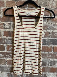 Madewell Rib Tank Cotton Red/Blue/Cream Striped Size Small - Picture 1 of 7