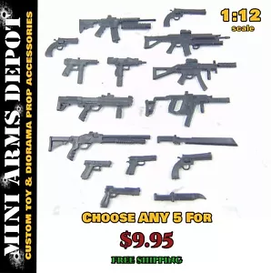 Custom Weapons 1:12 Scale for 6" GI JOE Mezco Figures Choose ANY 5 Bundle Pack - Picture 1 of 13