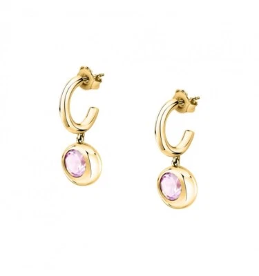Orecchini MORELLATO TESORI ETERNI SAXN17 Argento dorato pendenti con quarzo rosa - Immagine 1 di 3