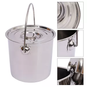 Secchio Barile Acciaio Inox Extra Spessore 12L Conservazione Acqua Alimenti con Coperchio - Foto 1 di 11