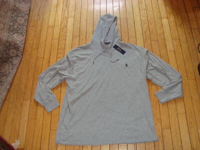CAMISETA POLO RALPH LAUREN MANGA LARGA GRIS CON CAPUCHA HOMBRE TALLA 1XB NUEVA CON ETIQUETAS@145.00 Foto 1 de 4