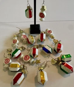 (18) OWC Ornamente gemischte Glassammlung facettierte Edelsteine Glitzer & Pfefferminz Rarität - Bild 1 von 3