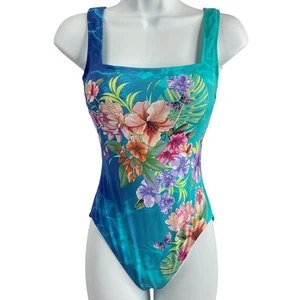 Johnny Was Swimsuit Women Sz XS Floral Square Neck One Piece Nwt $138 - Picture 1 of 11