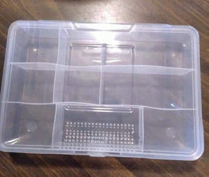 Clear Storage Organizer Case Container 9 Sections Lock-top - Picture 1 of 1