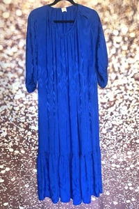 H&M Limited Edition Ramadan Easter Blue Short Sleeve Long Kaftan Size S Dress - Picture 1 of 5