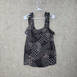 Maurices Womens Polka Dot Black Sleeveless Tank Top Size L Rayon Casual - Picture 1 of 8