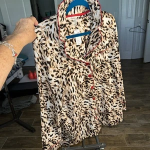 Soma Leopard Button Down Sleep Shirt - Picture 1 of 6