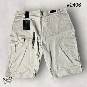 Fubu Men's Cargo Shorts Waist 54 Beige NWT Vintage Deadstock Big Tall Size Y2K - Picture 1 of 6