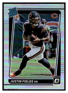 2021 Optic Silver Justin Fields RC 204 Chicago Bears - Foto 1 di 2