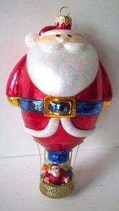Weihnachtsmann Heißluftballon Glas Weihnachtsschmuck - Bild 1 von 5