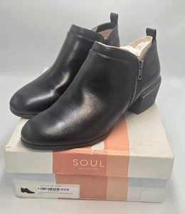 Soul Naturalizer Damen schwarz Dame Größe 10M Shooties Reißverschluss Stretch gestapelter Absatz - Bild 1 von 6