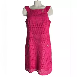 Ronni Nicole elegant Pink Sleeveless eyelet Dress size 8 hot barbie - Picture 1 of 13
