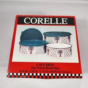 DE COLECCIÓN CORELLE EXCLUSIVO WORLD KITCHEN CALLAWAY 6 PIEZAS JUEGO DE TAZONES DE ALMACENAMIENTO NUEVO EN CAJA - Imagen 1 de 6