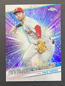 2024 Topps Chrome Refractor Stars of MLB Trea Turner Philadelphia Phillies - Picture 1 of 3