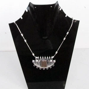 Collar de cadena larga enchapado en plata Sigle Stone talla 22" colgante joyería - Imagen 1 de 9