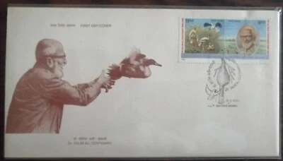 India 1996 Dr. Salim ali Moixuddin Adbul Ali Ornithologist Birds Fauna FDC - Image 1 of 3