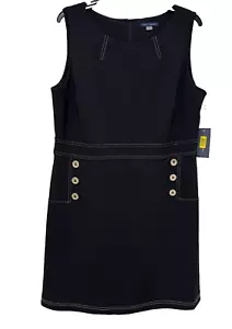 Neu Tommy Hilfiger Damen ärmelloses A-Linien Kleid schwarz Größe 16 - Bild 1 von 7
