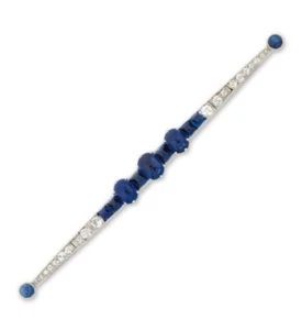 Lab Created Sapphire Tie Pin Wedding Groom Cocktail Jewelry 925 Sterling Silver - Picture 1 of 1