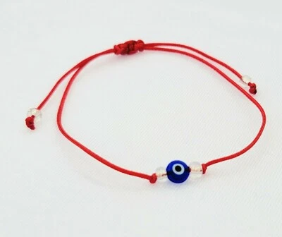 Lucky Evil Eye Armband, Schutz Herren Damen, wasserabweisend, rote Schnur  - Bild 1 von 4