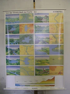 Tarjeta de Pared la Escuela Lernkarte Mural Schulkarte 1992 115x152 Vintage Wall - Imagen 1 de 1