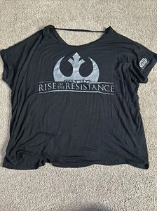 Disney Star Wars Galaxys Edge Rise Of The Resistance Black T-Shirt Women's Large - Picture 1 of 5