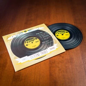 Posavasos Silicona Disco Posavasos Diseño Vinilo con Ranuras y Funda - Imagen 1 de 4