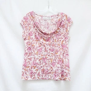 Haute Hippie linen t-shirt floral print pink breezy lilac coastal M Medium NWOT - Picture 1 of 6