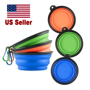 4 Pcs Collapsible Dog Bowls Portable Travel Water and Food Bowl - Picture 1 of 35