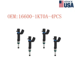 Juego de 4 inyectores de combustible para Nissan Versa 2012-2019 1,6 L 16600-1KT0A nuevo - Imagen 1 de 13