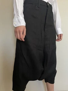 Junya Watanabe Comme des Garcons Black Linen Sarueru Pants Made in Japan - Picture 1 of 11